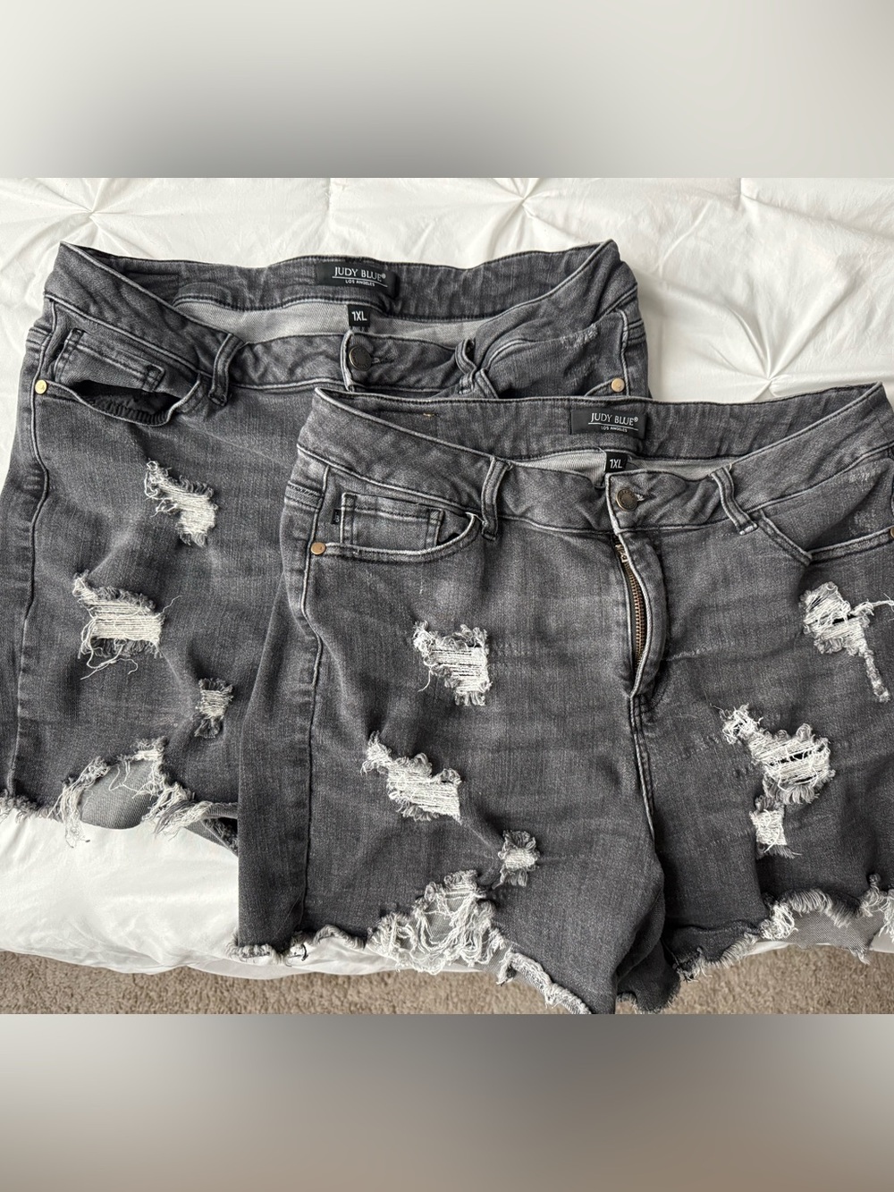 Judy Blue 1X Grey Distressed Shorts *TWO PAIR*
